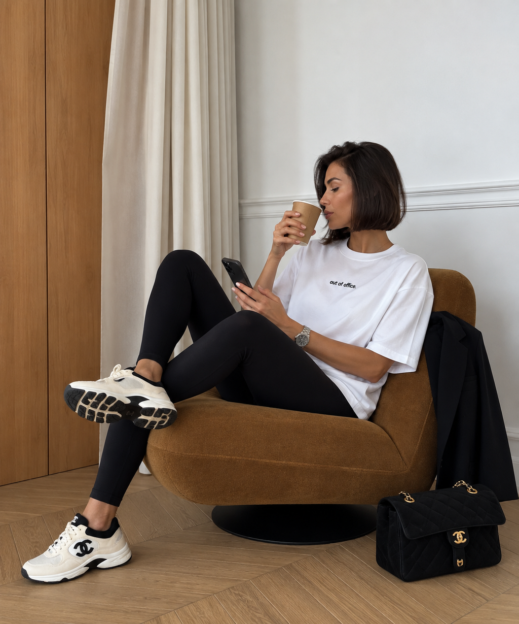 OUT OF OFFICE. tee white