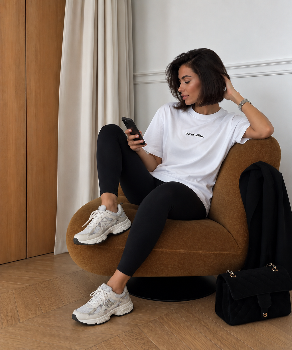 OUT OF OFFICE. tee white
